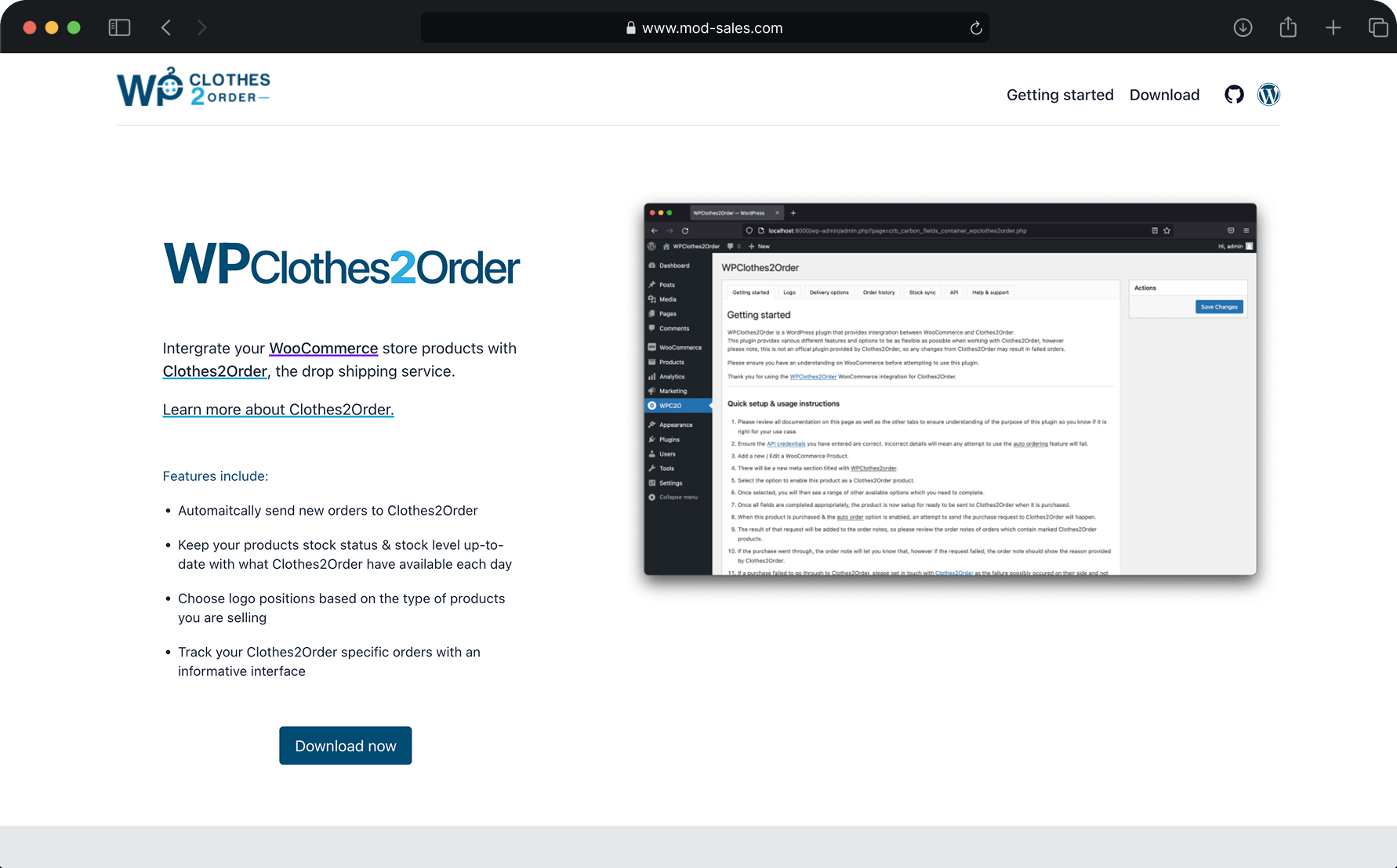 WPClothes2Order mockup
